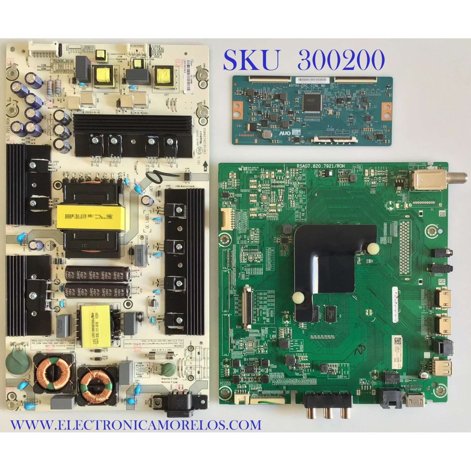 KIT DE TARJETAS PAR TV SHARP / MAIN 233721A / RSAG7.820.7921/ROH / FUENTE 222347 / RSAG7.820.7911/ROH / T-CON 5565T50C13 / 65T50-C0C / PANEL HD650S1U51-L1\S2\GM\ROH / MODELO LC-65Q620U